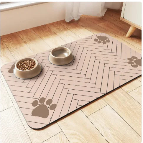 Pet Cat And Dog Eating Diatom Ooze Floor Mat Feeding Splash-proof Household Water-absorbing Quick-drying