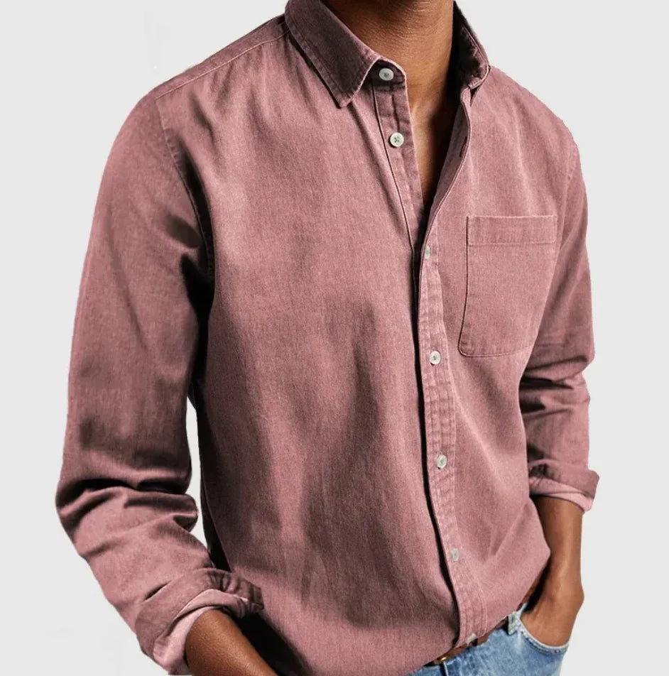 Men's Long Sleeve Lapel Shirt