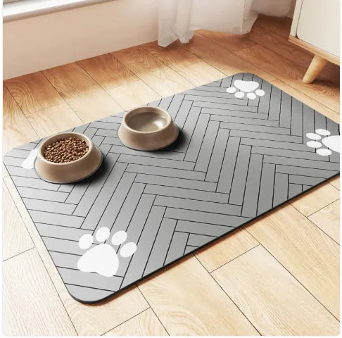 Pet Cat And Dog Eating Diatom Ooze Floor Mat Feeding Splash-proof Household Water-absorbing Quick-drying