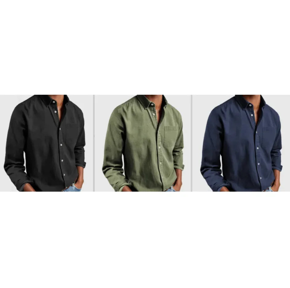 Men's Long Sleeve Lapel Shirt